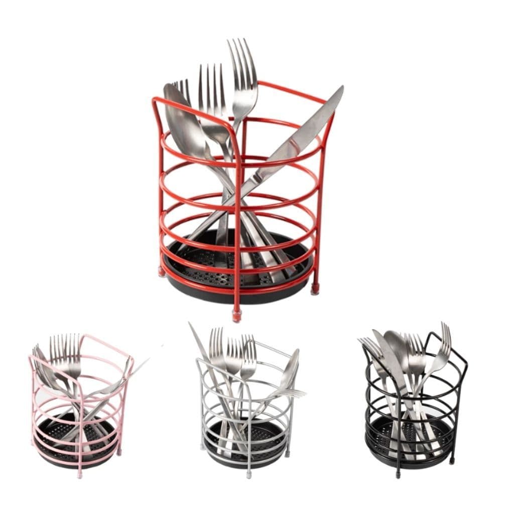 Escorredor de Talher Porta Colher Suporte Organizador Redondo Pia Bancada Resistente Não Enferruja