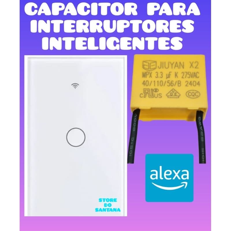 Capacitor JIUYAN X2 3.3uf 275VAC B P/ Interruptor Inteligente / Sem Fio Neutro