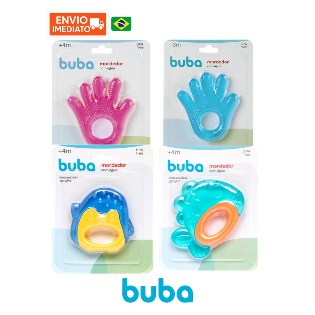 Buba Mordedor de Agua e Massageador Gengiva e Dente Bebe Infantil Diversos Mordedores