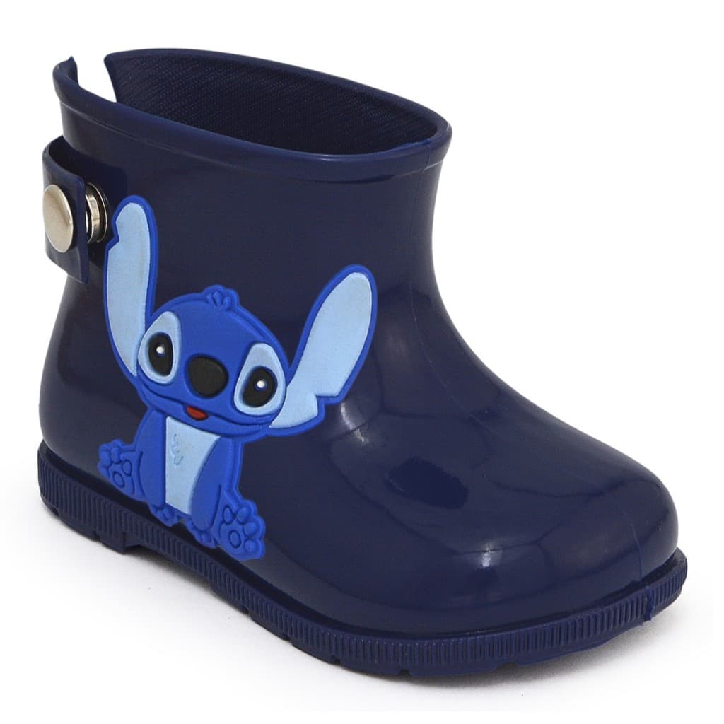 Bota Galocha Infantil Masculina Cano Curto Impermeável Stitch