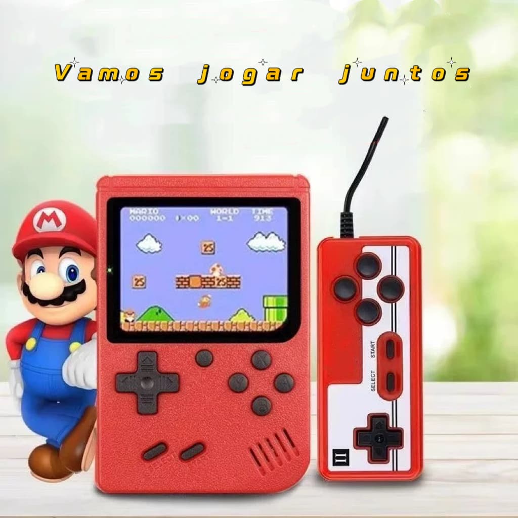 PROMOÇAO！Mini Vídeo Game Clássico 400 Jogos Mini 2 Player Com Controle--Cor Aleatório