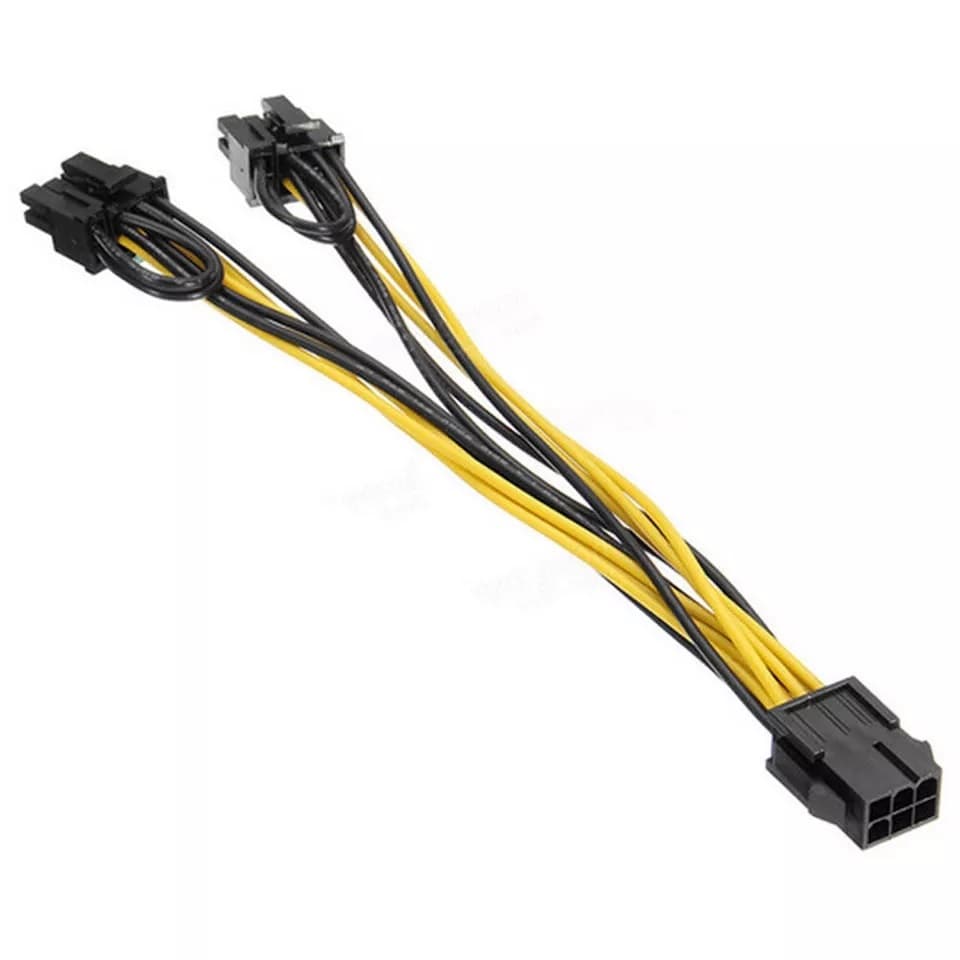 Duplicador Pci-express Cabo Y Splitter 6 Pinos (6+2) Mineração Placa de Vídeo GPU VGA