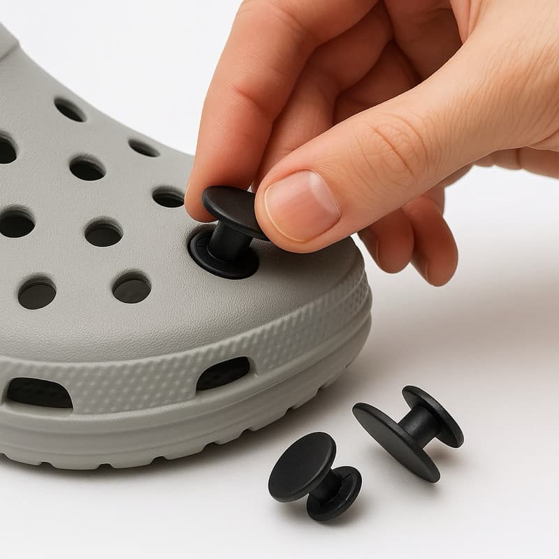 Pin Adaptador de apliques 25/50/100/200 Peças para sandália babuche 13mm em plástico