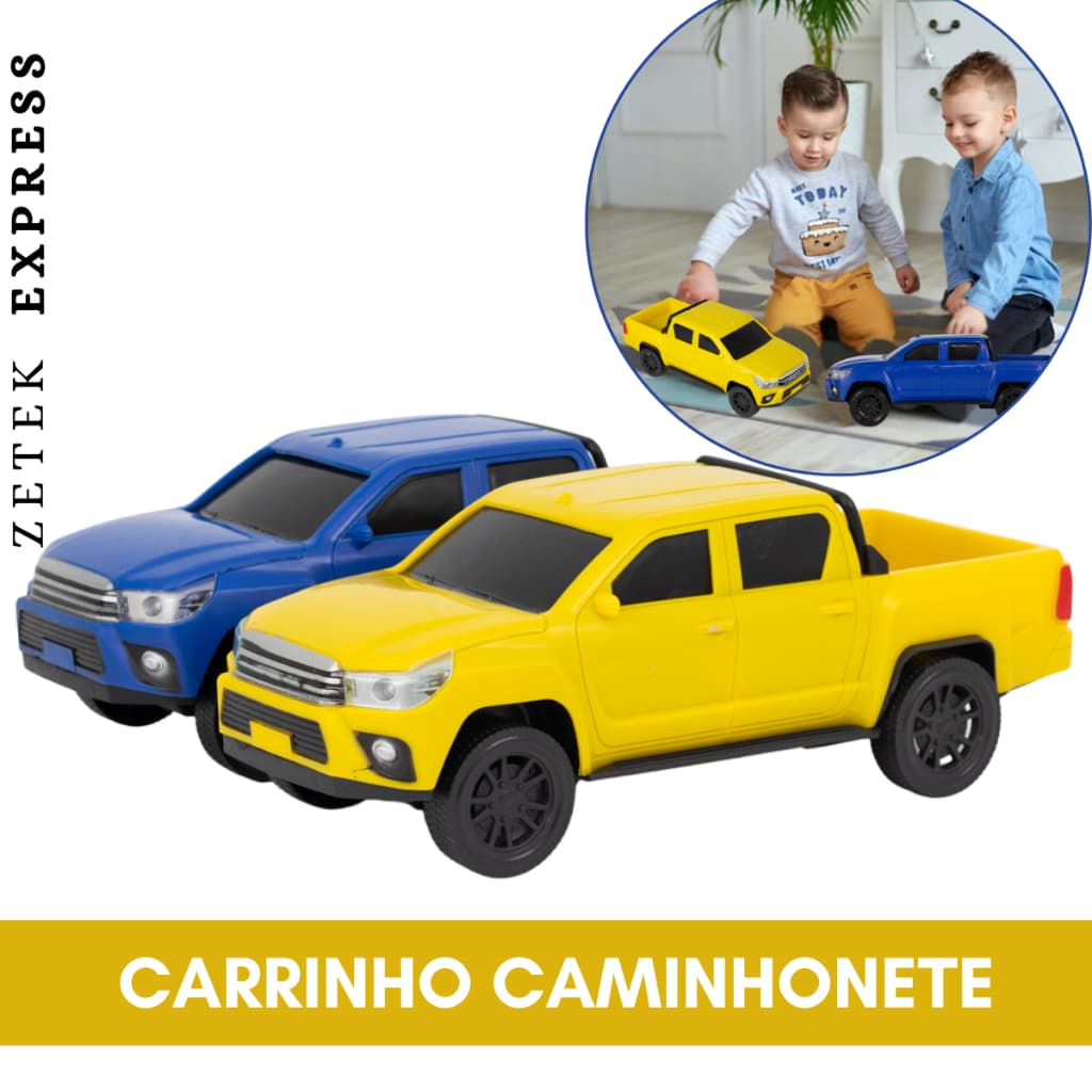 Carrinho Caminhonete Brinquedo Infantil Pickup Miniatura Criança Fricção Articulada Para Meninos