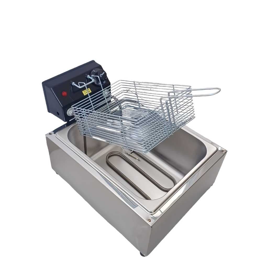 Fritadeira Elétrica 6L 1 cuba em quadrada em inox sem tampa