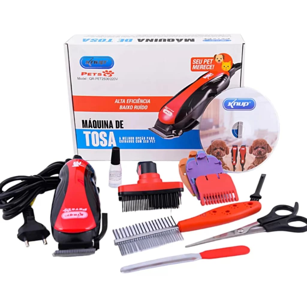 Máquina de cortar pelos profissional para animais de estimação 127v, KP-2508