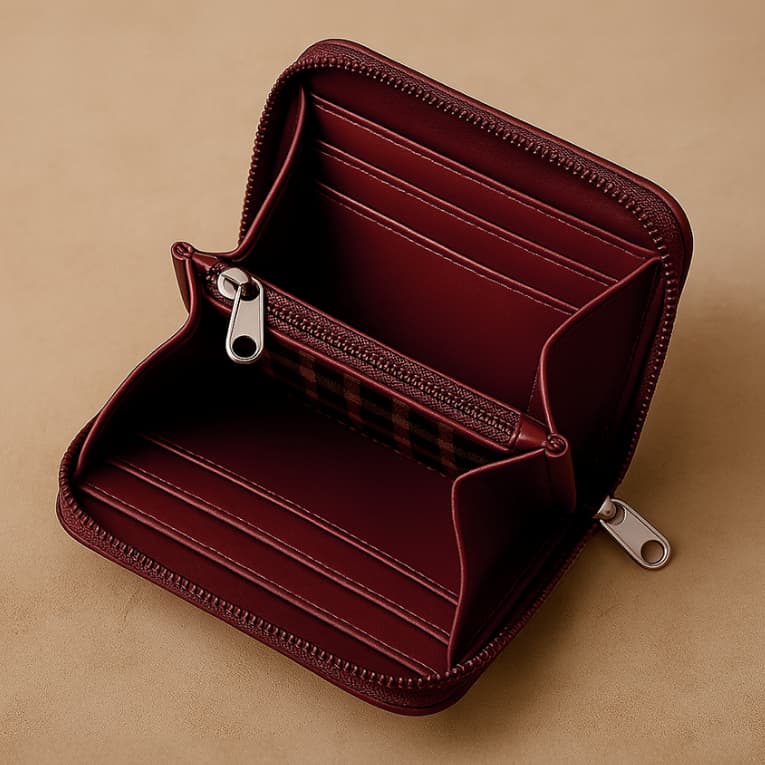 Carteira Feminina Compacta em Couro Legítimo Premium - Várias Cores