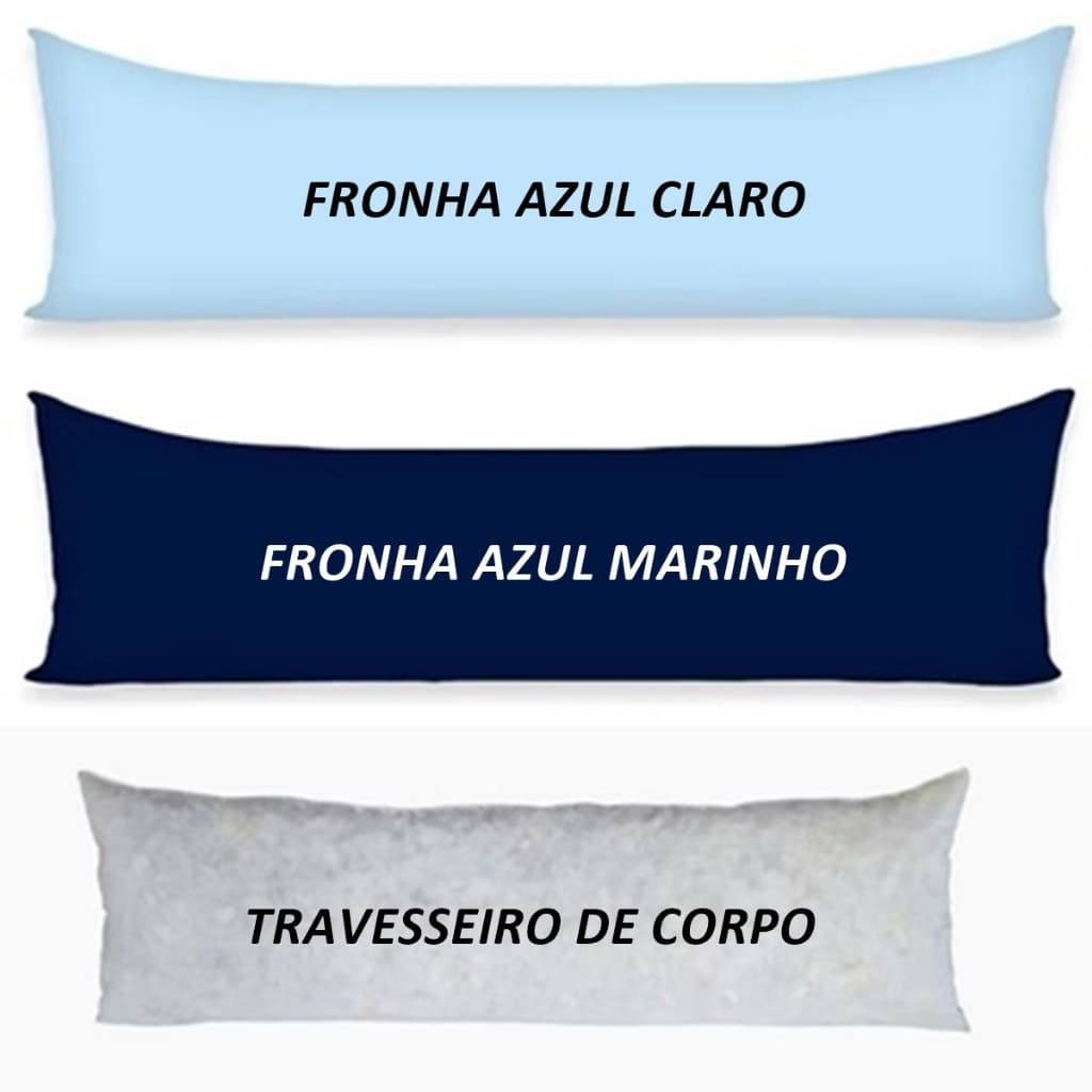 Kit Travesseiro de corpo Xuxão + 2 fronhas 140 x 40 cm com ziper escondido