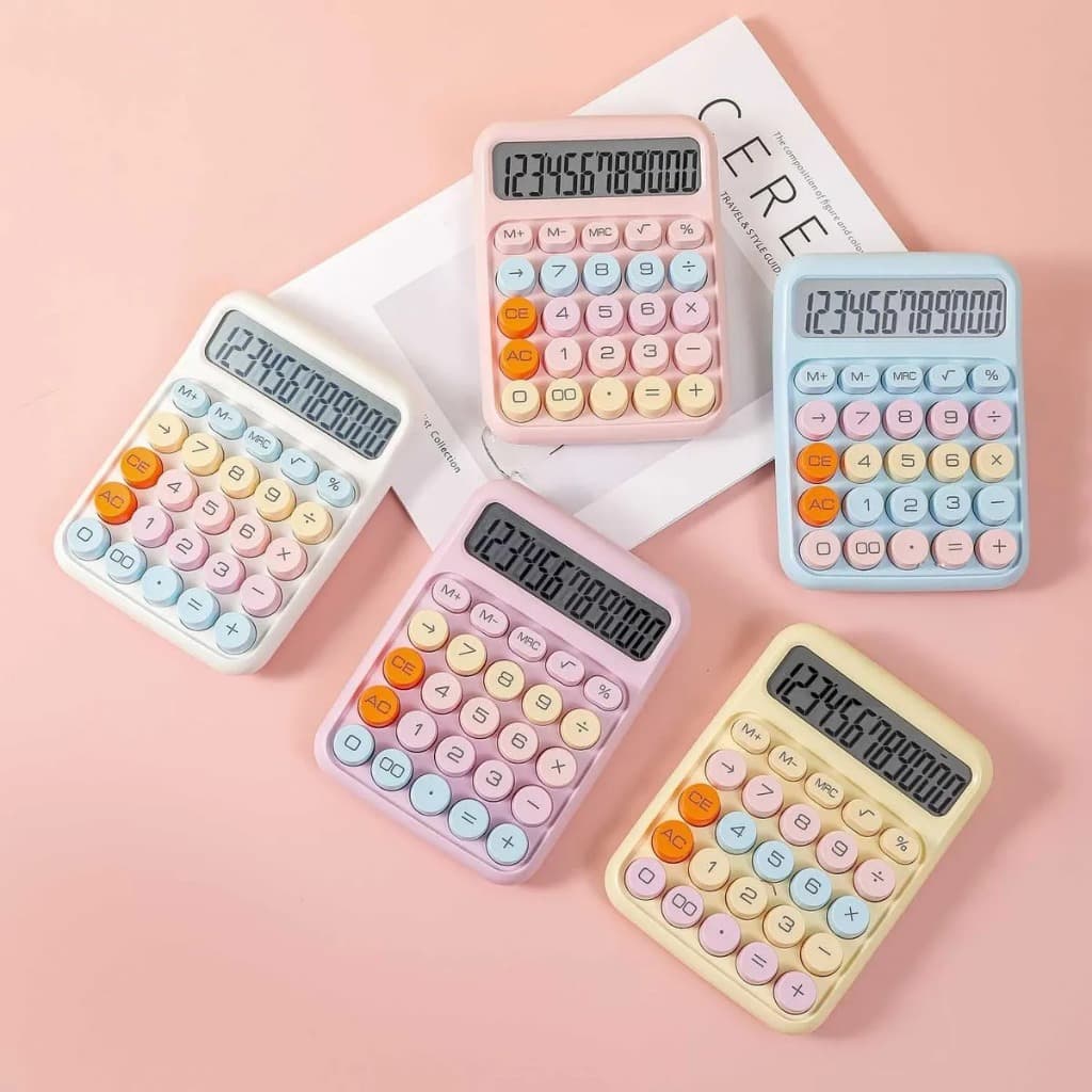 Calculadora Colorida Morandi De 12 Dígitos Teclado Mecânico De Ponto Grande Escola & Papelaria