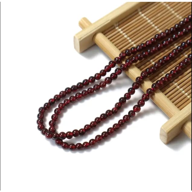 Fio de Pedra Naturais Granada 8mm 1 Fio Contas Pedras Proteção Guias Japamala terço