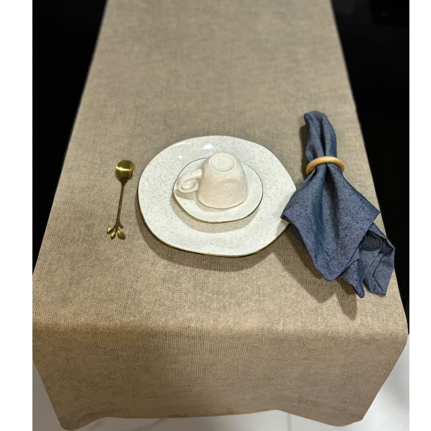 Trilho Caminho de Mesa Impermeável Limpa Fácil Juta PVC Areia, Preto, Cinza, Marrom 140cm