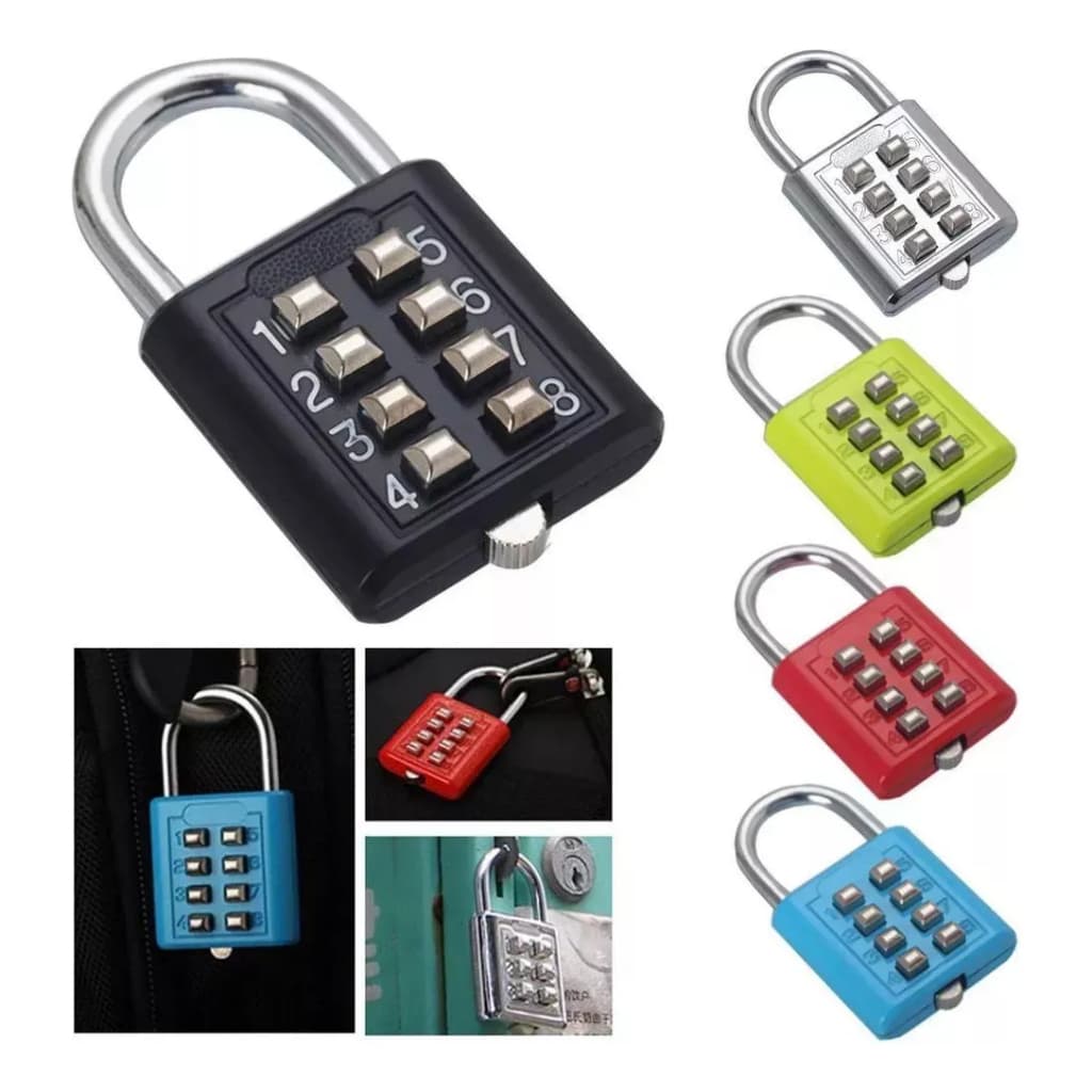 Cadeado Alta Resistência Botão Senha Prova D'água 8 digítos AZUL