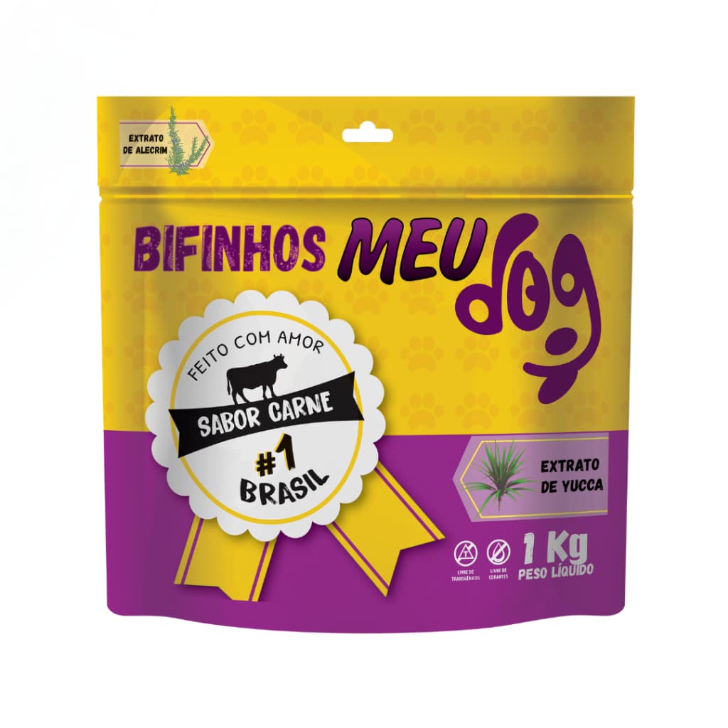 Petisco para cachorro bifinho Meu Dog 1Kg sabor Carne