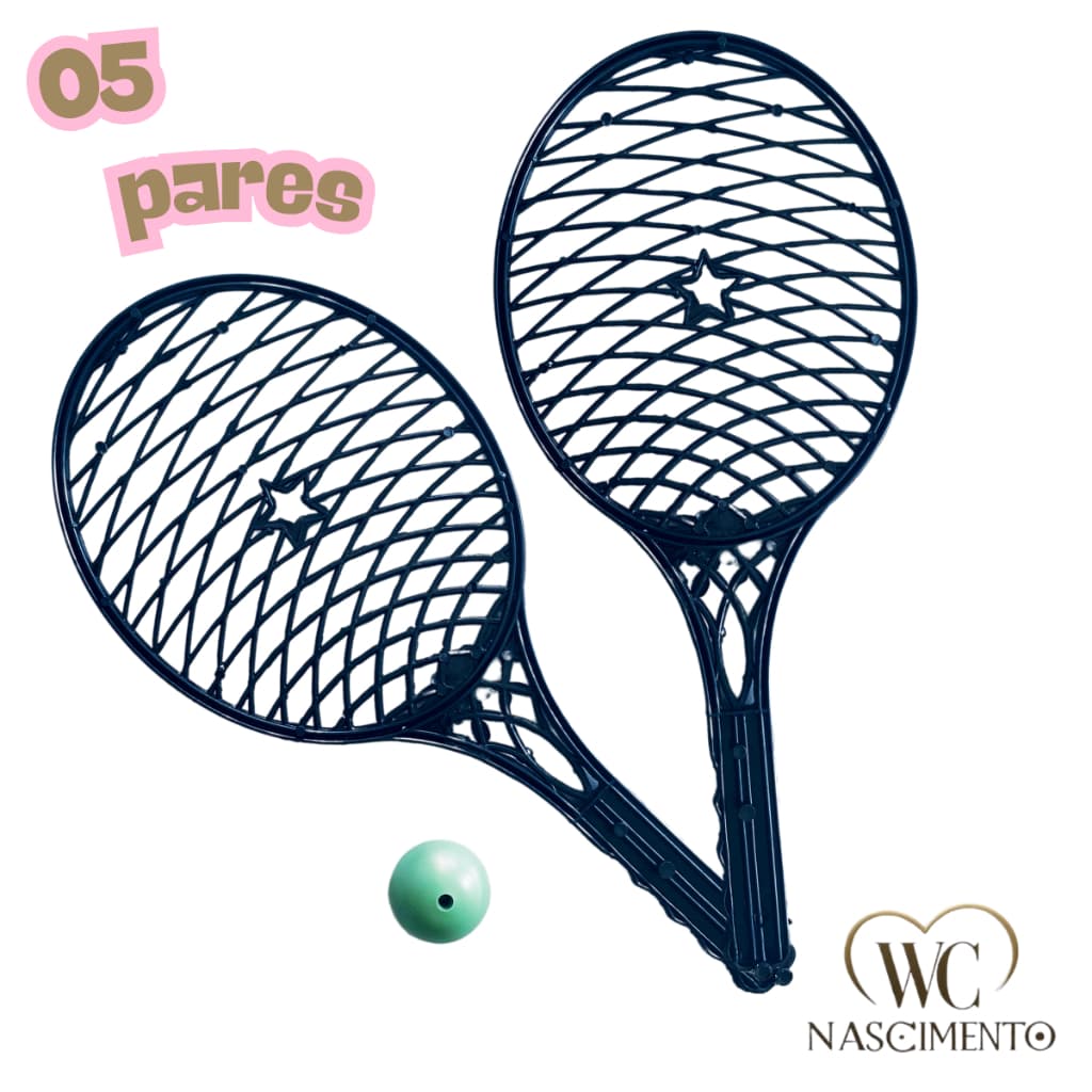 Kit c/ 05 PARES de Raquete de Squash de Plástico Leve Durável e Perfeita Para Iniciantes Praia Esportes Recreativo