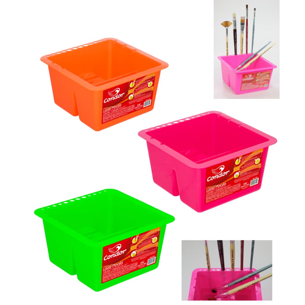 Bandeja para Limpeza de Pincéis 16,5x16,5x9cm 585 - Condor