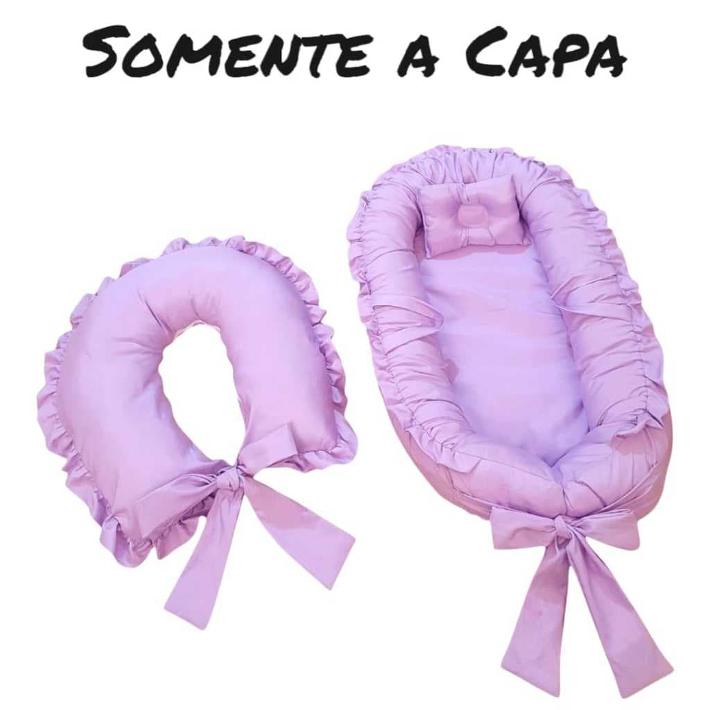 Capas Ninho Redutor de Berço E Almofada De Amamentação Laço E Zíper