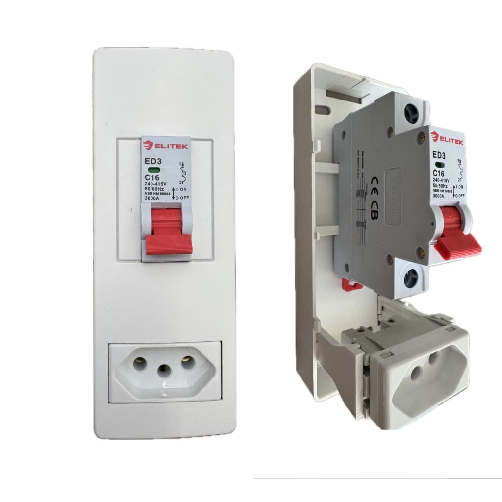 Caixa Sobrepor Ar Condicionado Disjuntor 16a Tomada 20a