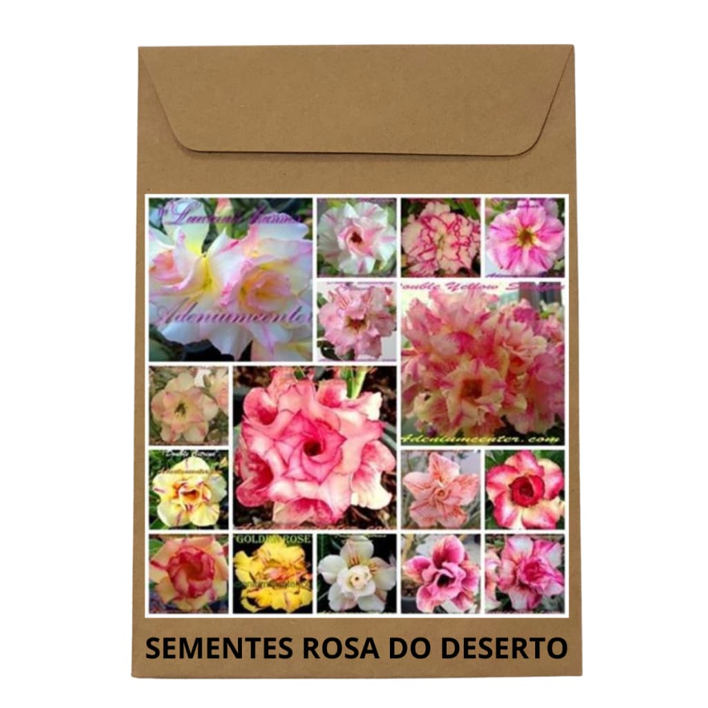 Pacote com 5 sementes de Rosa do Deserto. Escolha a variedade.