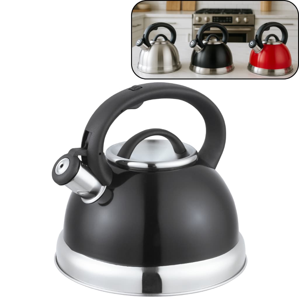 Chaleira Aço Inox com Apito 3 Litros com alça Unitermi