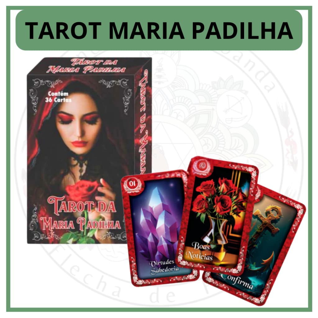 Baralho Tarot Maria Padilha Pomba Gira 36 Cartas com Manual