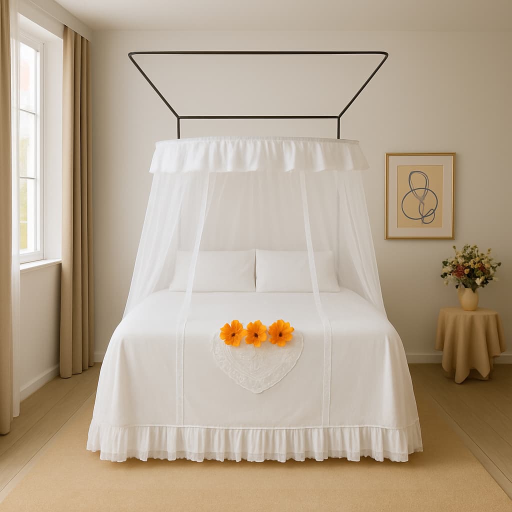 Apresentamos o Mosquiteiro Casal/Queen Peruano Com Armação Luxo Mosquiteiro Completo com Armação Casal Box e Queen