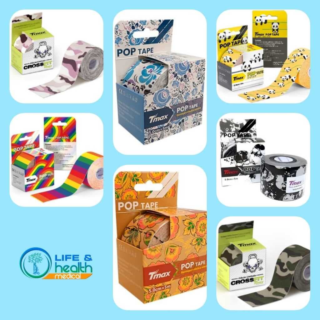 Fita Kinesio Tmax Bandagem Elástica Terapêutica 5 Cm X 5m Original Estampada.