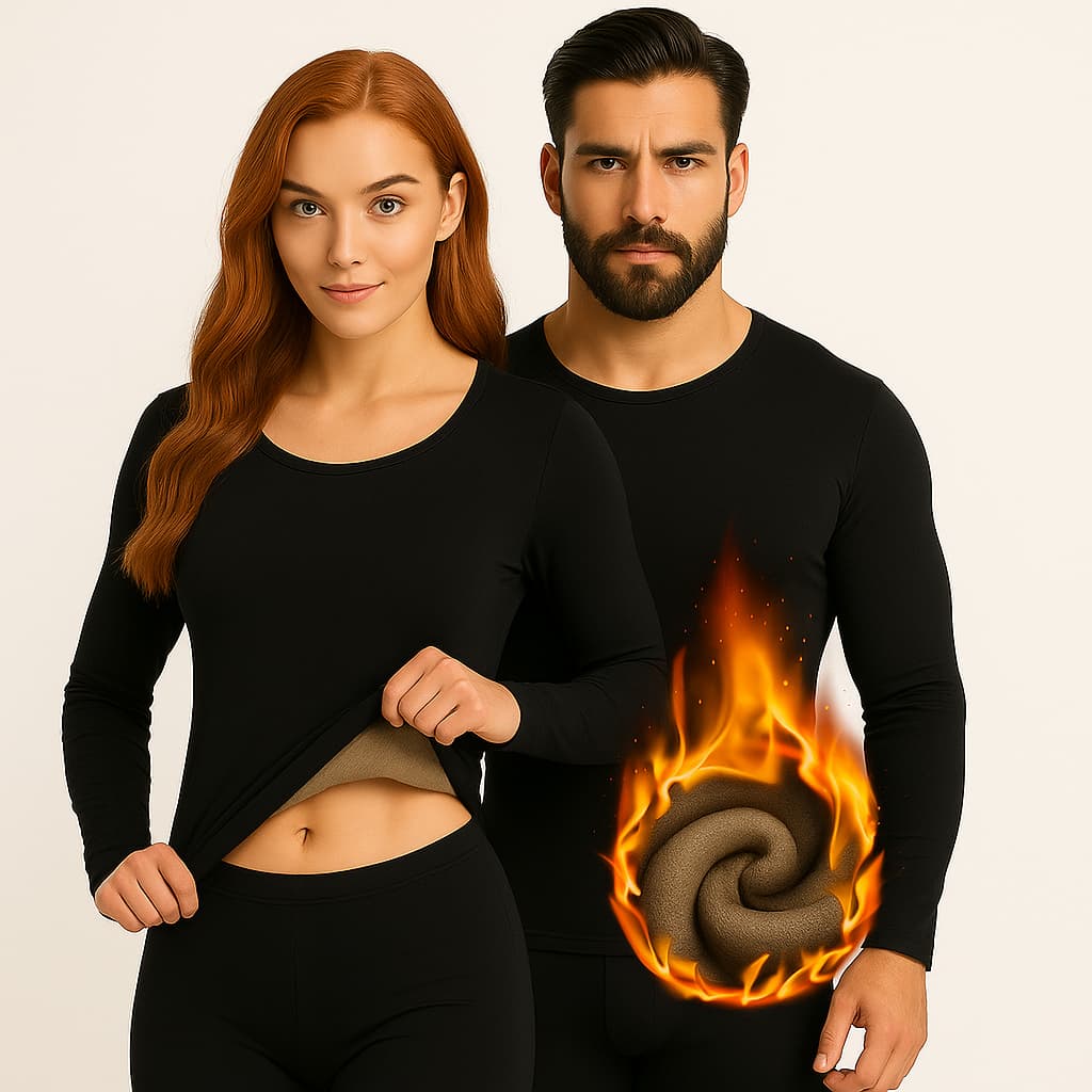 Conjunto Segunda Pele Térmica Flanelado Frio Intenso Preto Proteção Uv+50 Masculino Feminino Unissex
