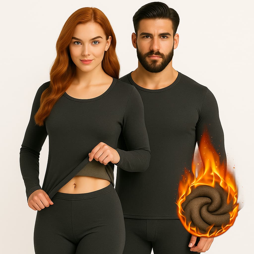 Conjunto Segunda Pele Térmica Flanelado Frio Proteção UV Masculino Feminino Unissex Cinza Azul