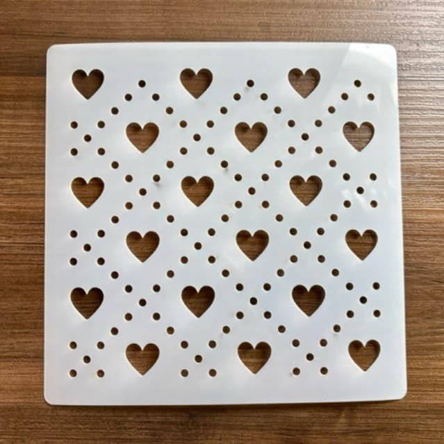 Estêncil vazado Coração 18x18 cm molde stencil pintura