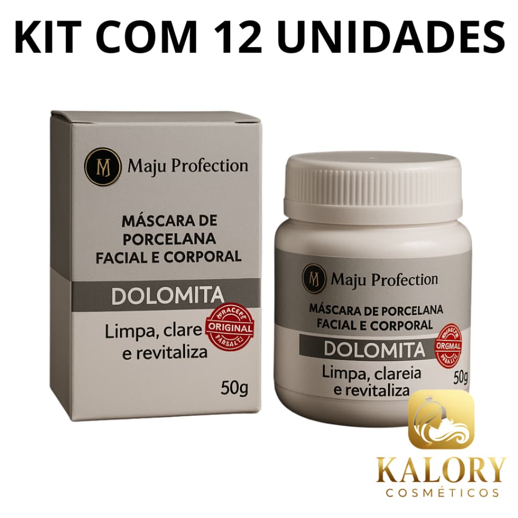 Caixa Com 12 Máscara de Porcelana Dolomita Clareadora Natural de Pele