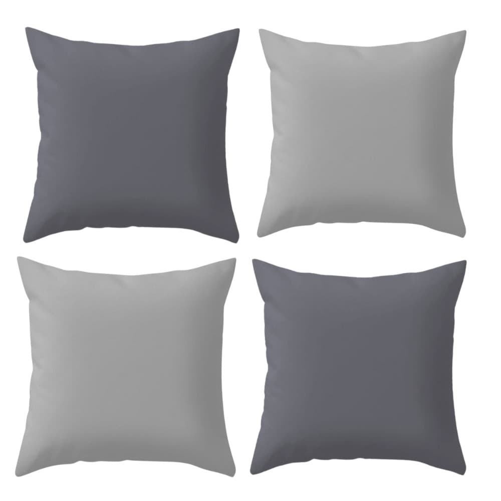 Kit 4 Capa de Almofadas Lisas Fronha Quarto Sala Sofá Decorativas Zíper 0.45x0.45cm Casa Luxo