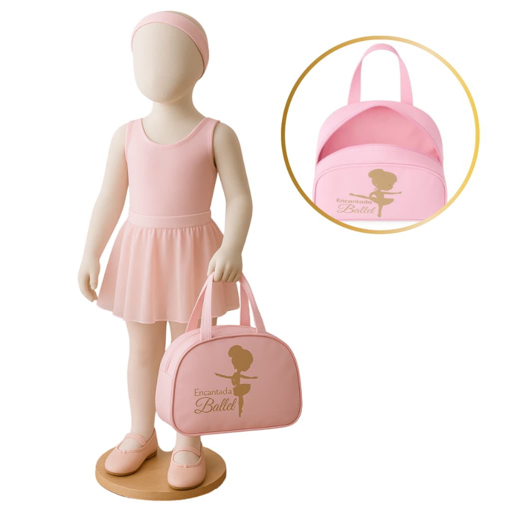 Bolsa Infantil para Ballet Rosa ou Preta – Ideal para Aula de Dança, Jazz e Baby Class