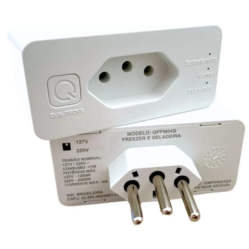 Plug Protetor Geladeira Freezer Contra Quedas Raios Picos qualitronix