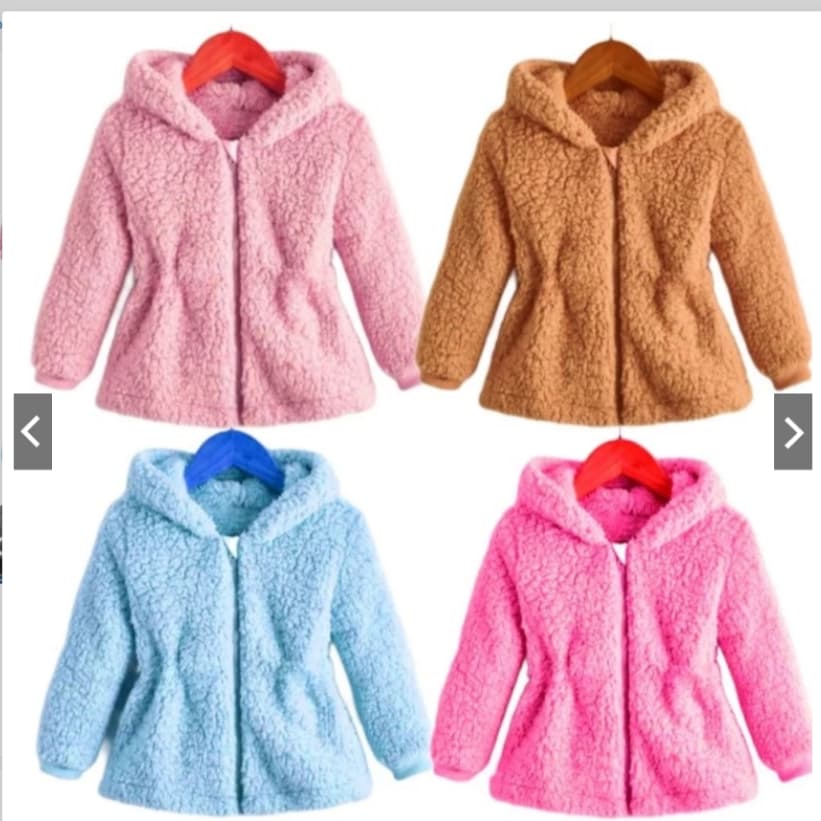 casaco teddy infantil unissex com capuz jaqueta pele de carneiro com zíper