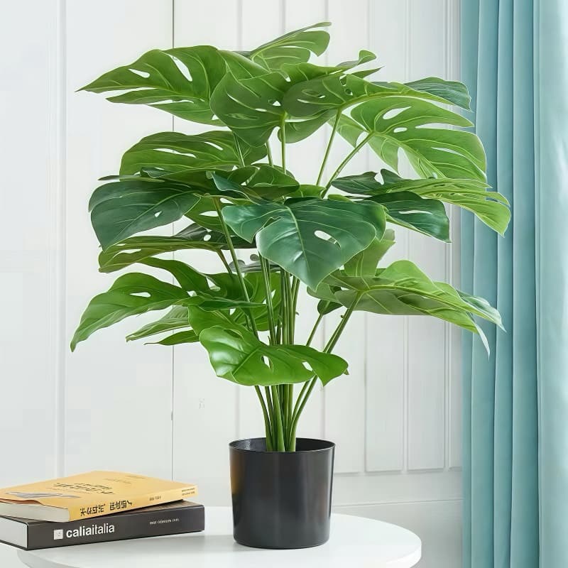 Costela De Adão Artificial 24 Folhas Buquê Alt 95 Cm Decoração Artesanato Planta