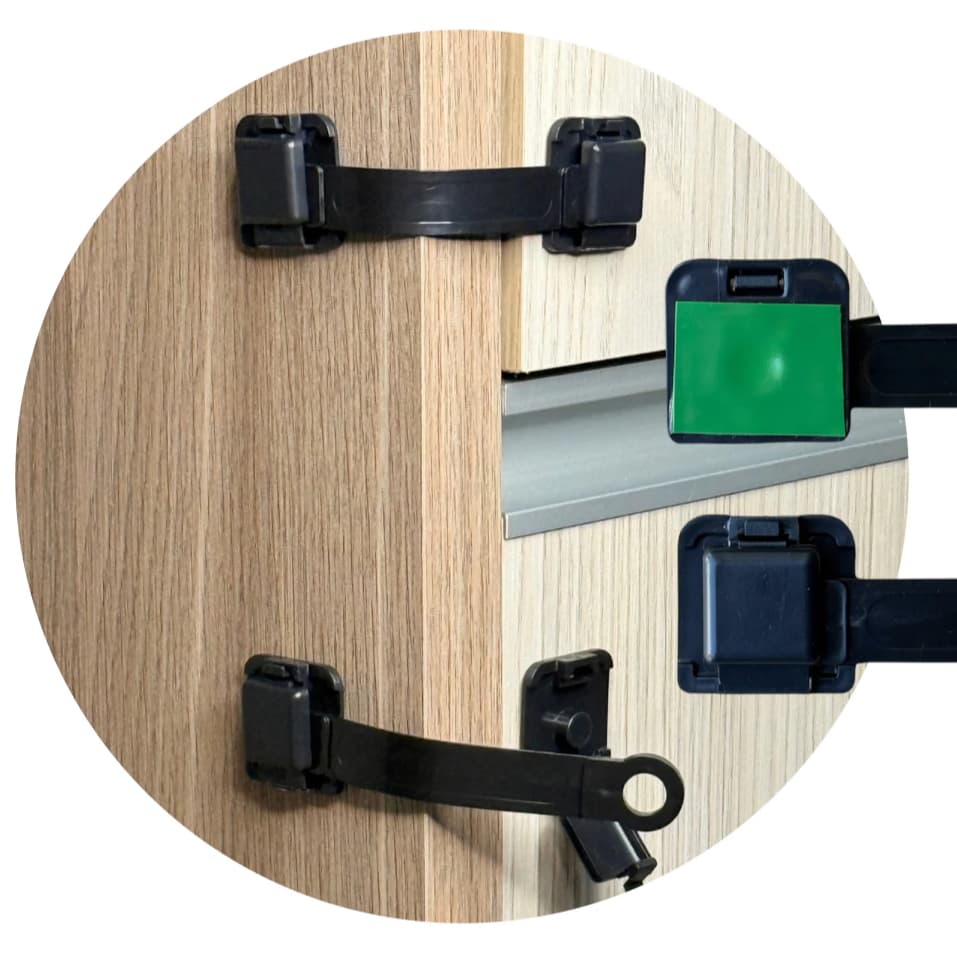 Kit 10 Trava De Gaveta Armário Segurança Protetor Preto