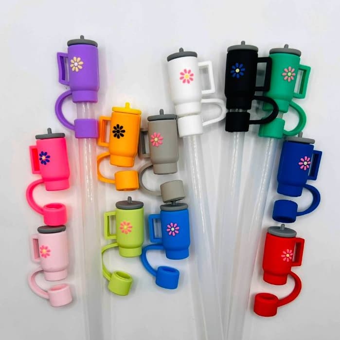 Kit Com 2 Tampas  Aleatórias  Para Canudo Copo Garrafa 10mm