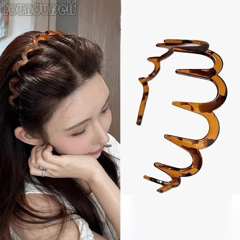 Melhor Faixa Cabelo Acrílica Marrom Prática Tubarões Jóias Para Pentear Dentes