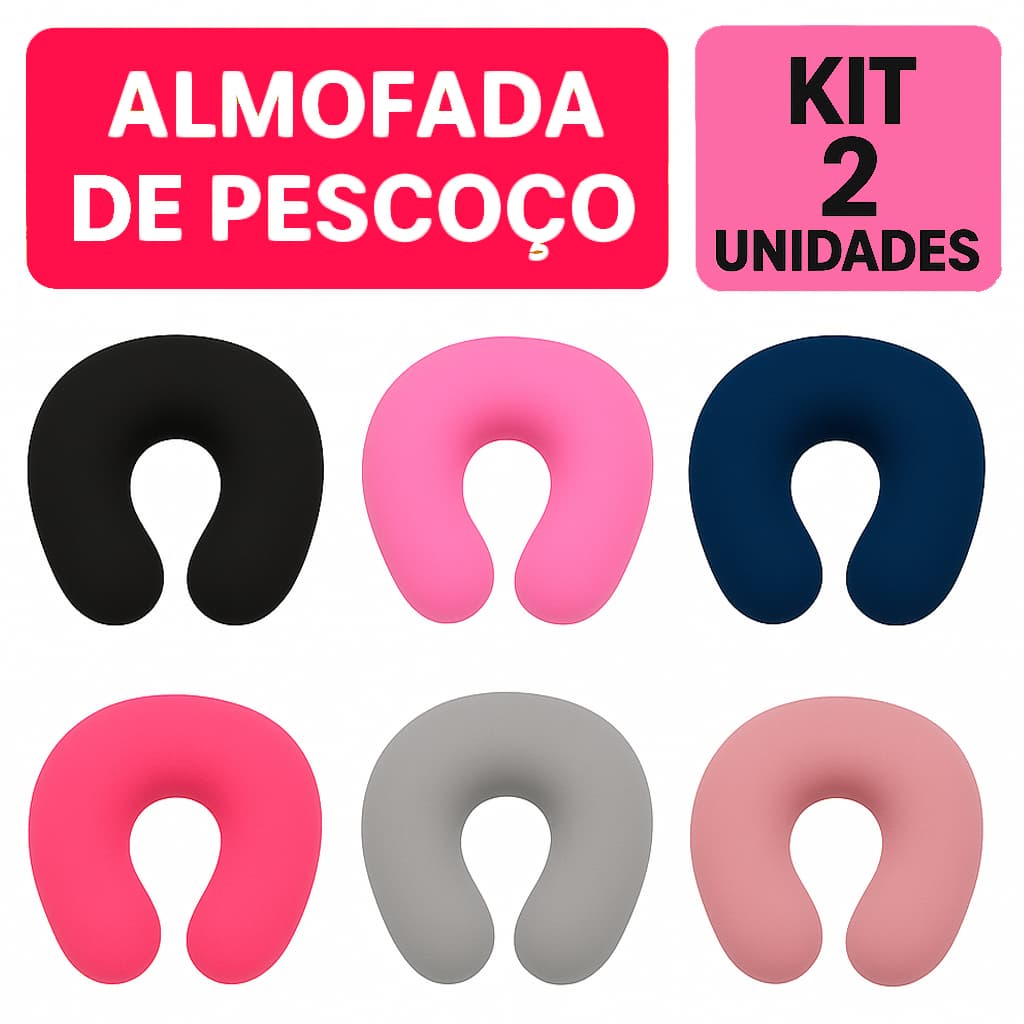 2 Travesseiros Luxos Protetor E Descanso Para Pescoço Viagens Leitura Lindos Várias Cores
