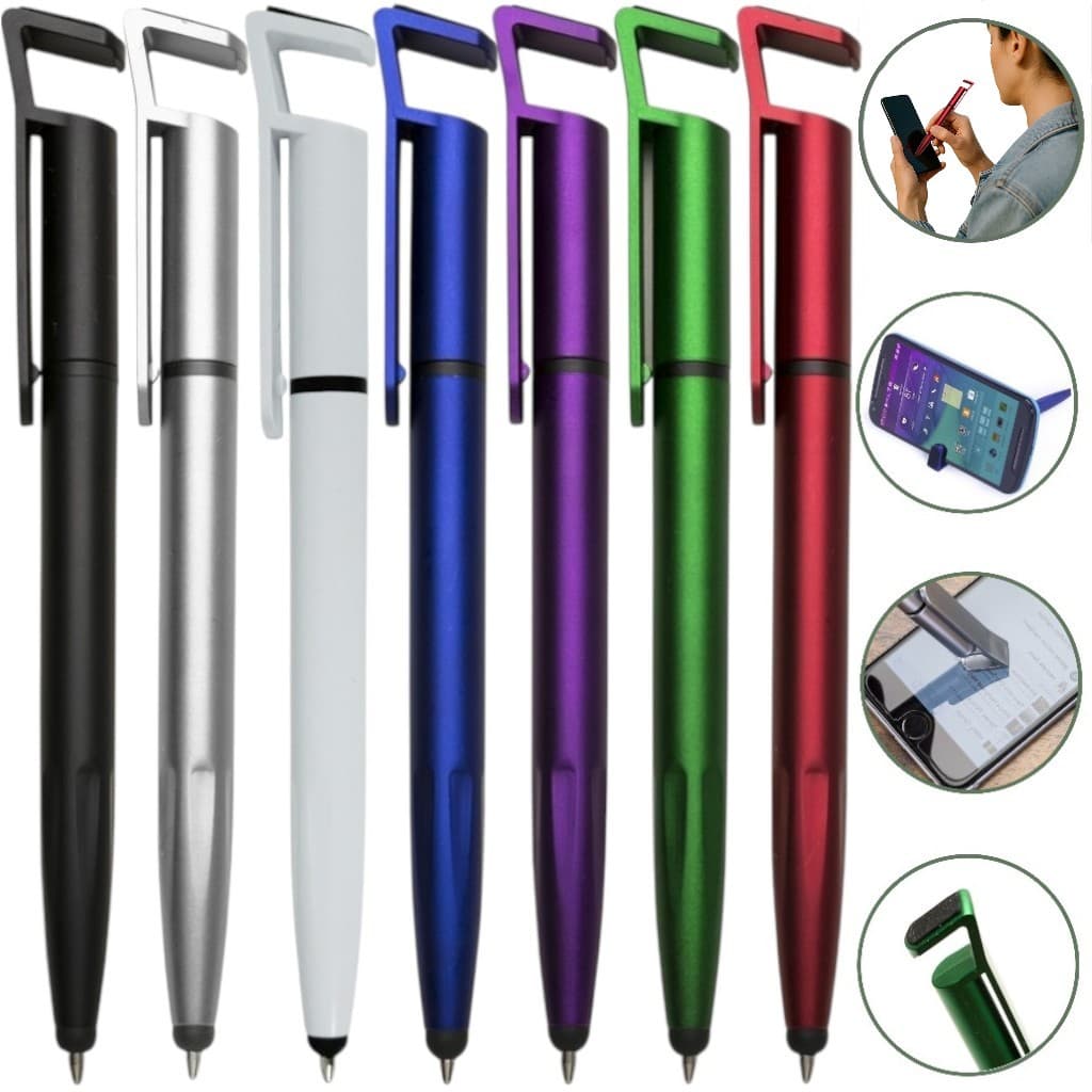 Kits 10 Canetas Touch Screen Com Suporte Limpa Tela Para Celular e Tablet Sem Gravação Universais