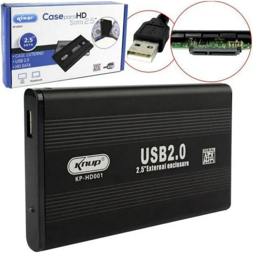 Case Hd Externo Notebook Sata 2.5 Usb 2.0 Gaveta Kp-hd001/b
