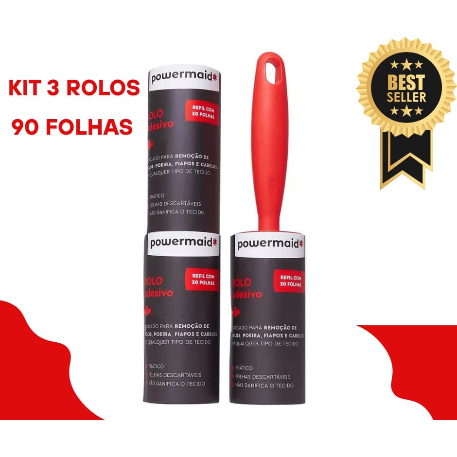 Kit Rolo Adesivo Tira Pelos Para Roupa e Estofados Banco De Carro Multiuso Camesa Original