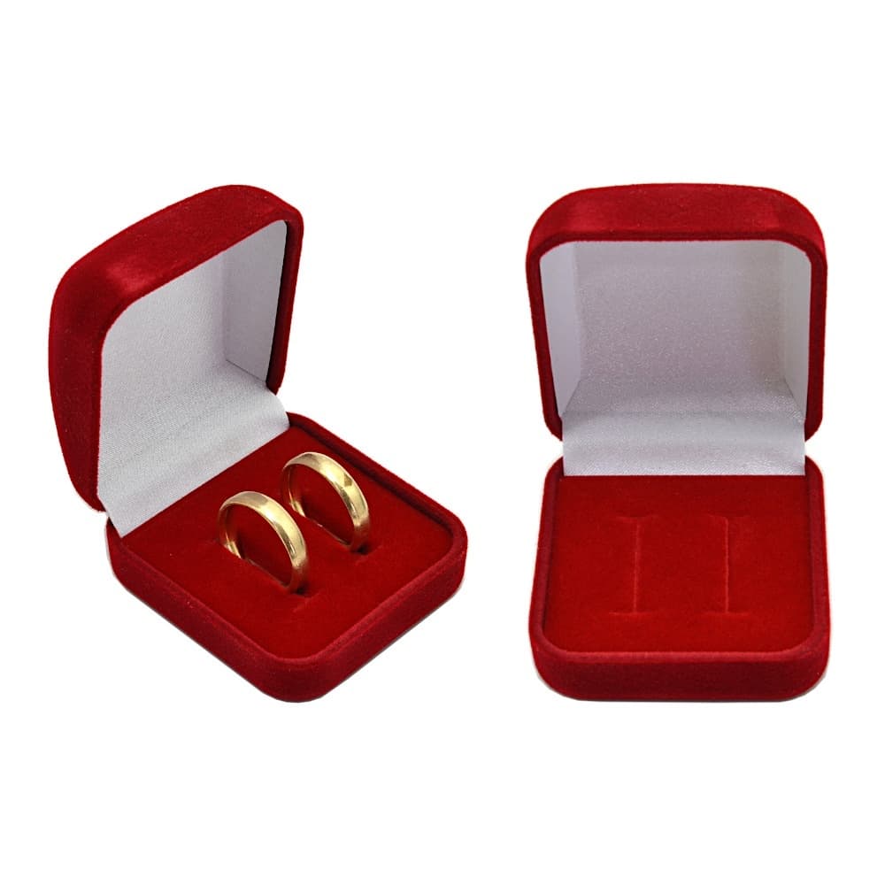 5 / 1 Caixinha de aliança para joias Veludo vermelho, preto, cinza e azul a escolher