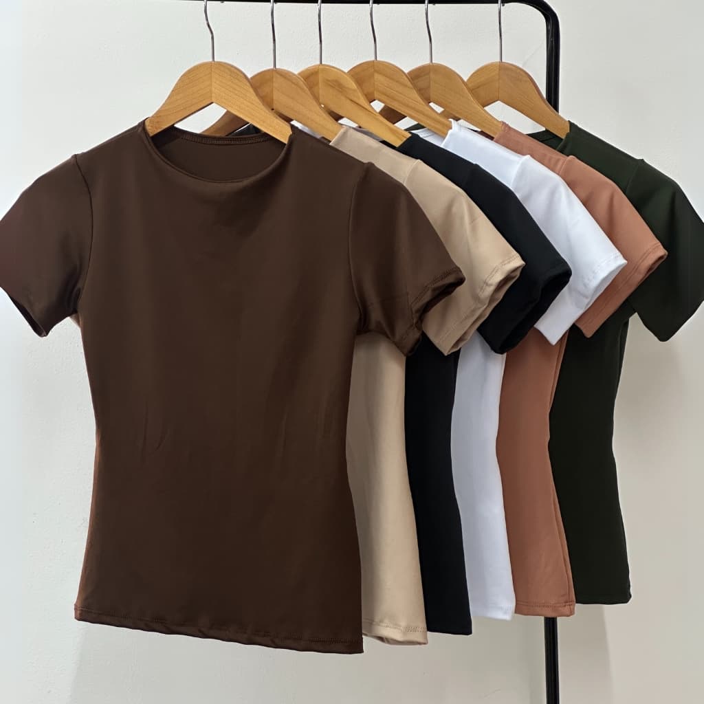 Blusa academia dia a dia básica suplex manguinha