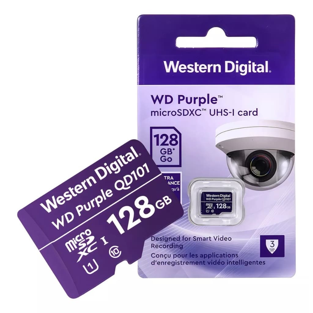 Cartao de memória micro SD 128GB WD Purple Western Digital Endurance - WDD128G1P0C - Original e Lacrado