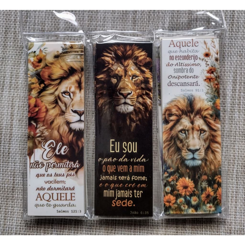 MARCA PAGINAS PAPEL GROSSO LEÃO - MENSAGENS VÁRIADAS - 120 UNIDADES