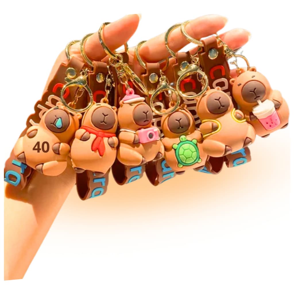 Chaveiros Capivara Emborrachado Capybara Fofa Pingente Chaves