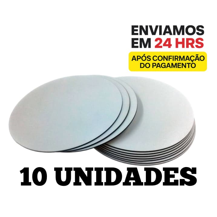Kit Cake board com 10 unidades  para Bolo MDF  Tabuleiro para Bolo 3mm Confeitaria Frios e Doces