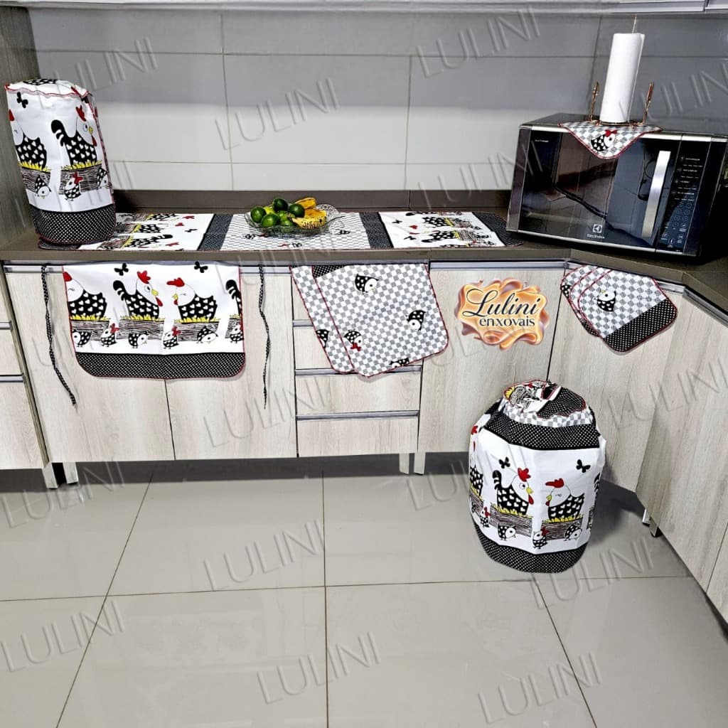 Jogo de Cozinha completo kit com 10 peças estampado - CASA E DECORAÇÃO