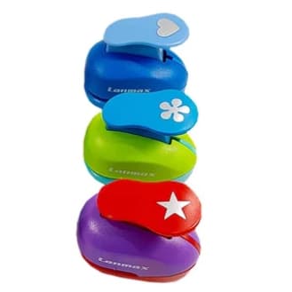 Kit 3 Cortador Perfurador Furador De Papel e E.V.A - 16mm - 1,6cm - ESTRELA - CORAÇÃO - FLOR HELICE